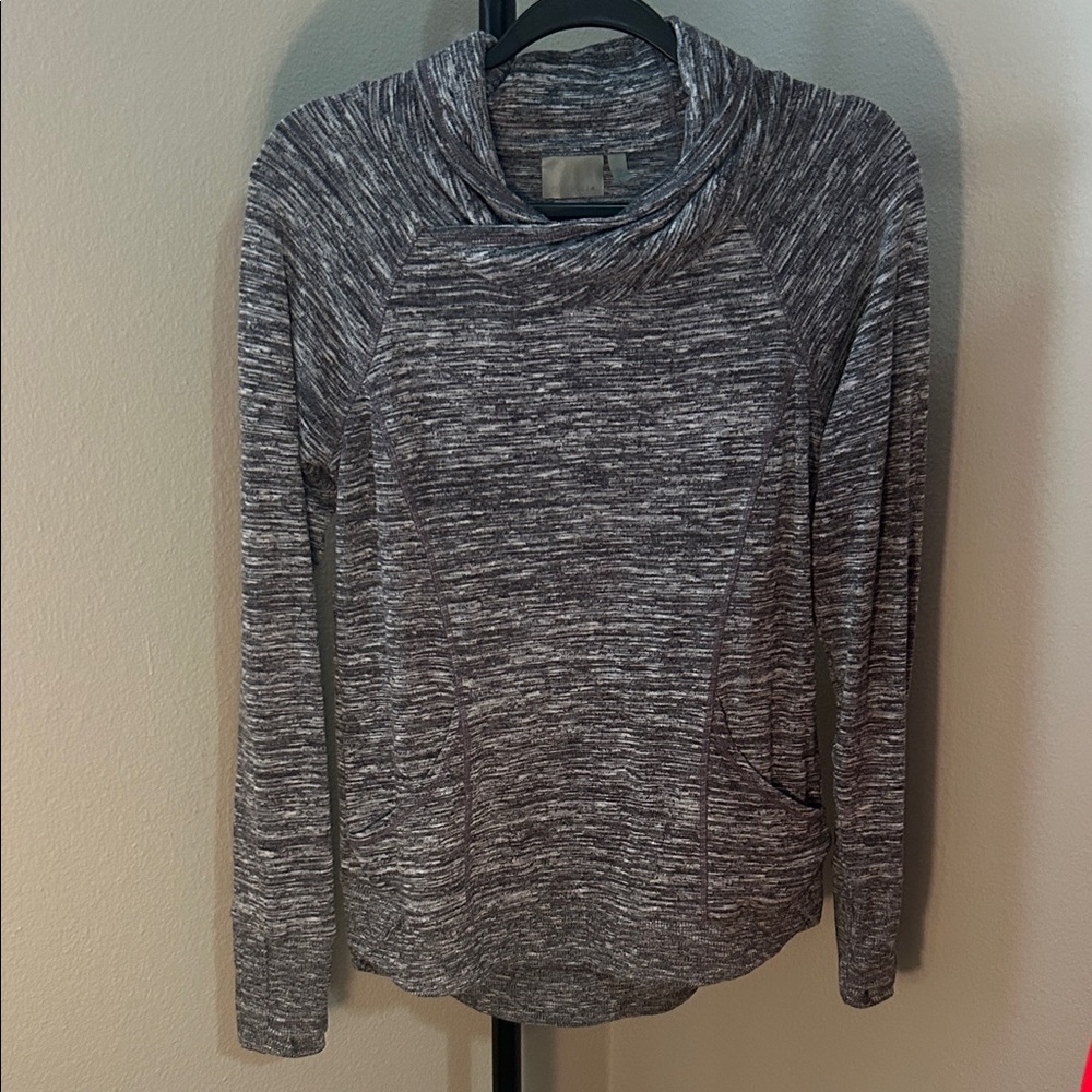 Athleta Heathered Gray Cowl Neck Sweatshirt